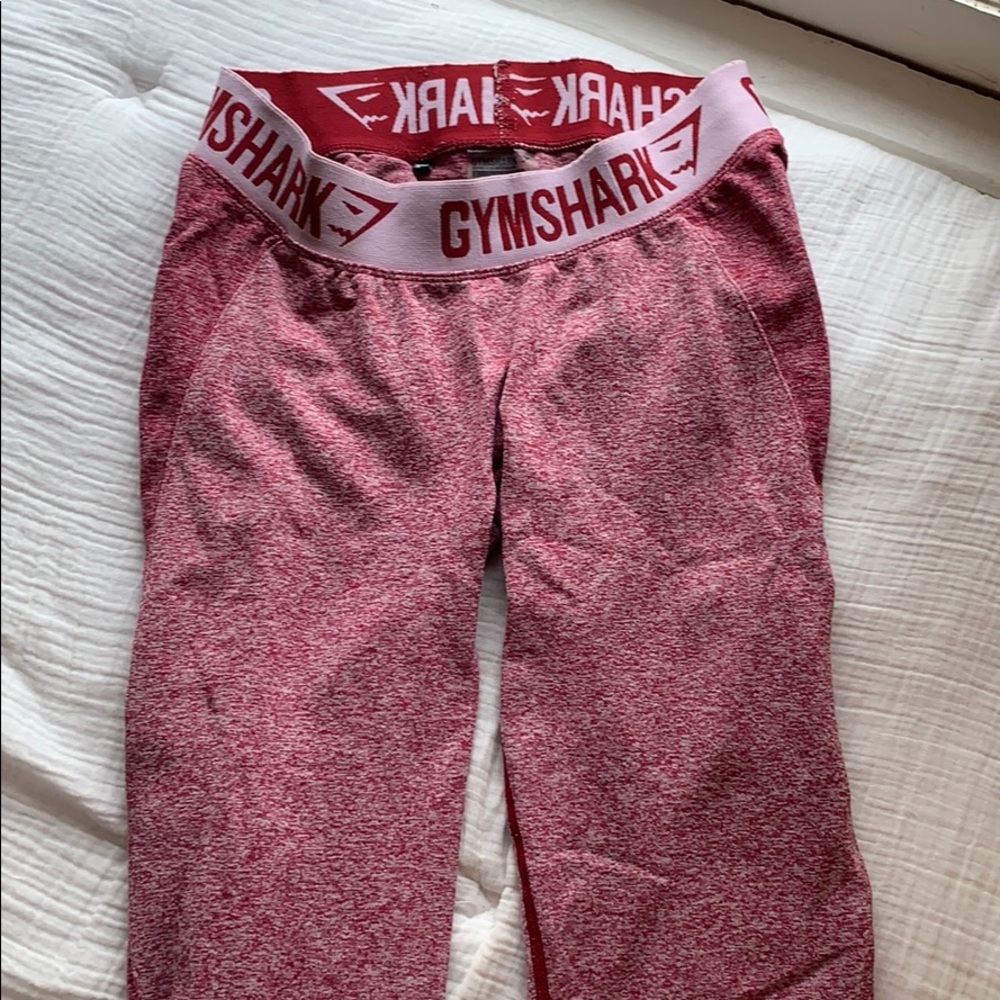 pink gym shark leggings
